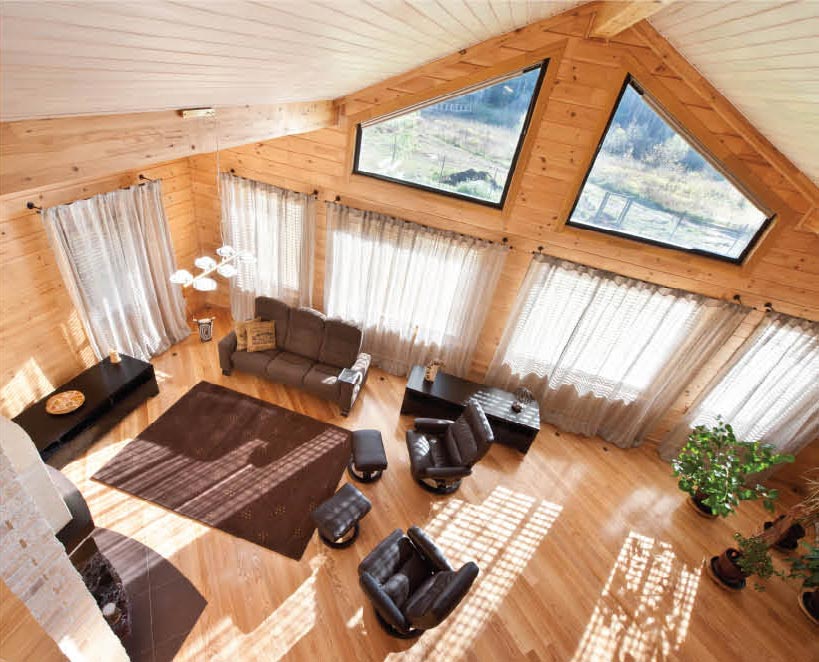 Наличие двусветного пространства достоинство современного деревянного дома