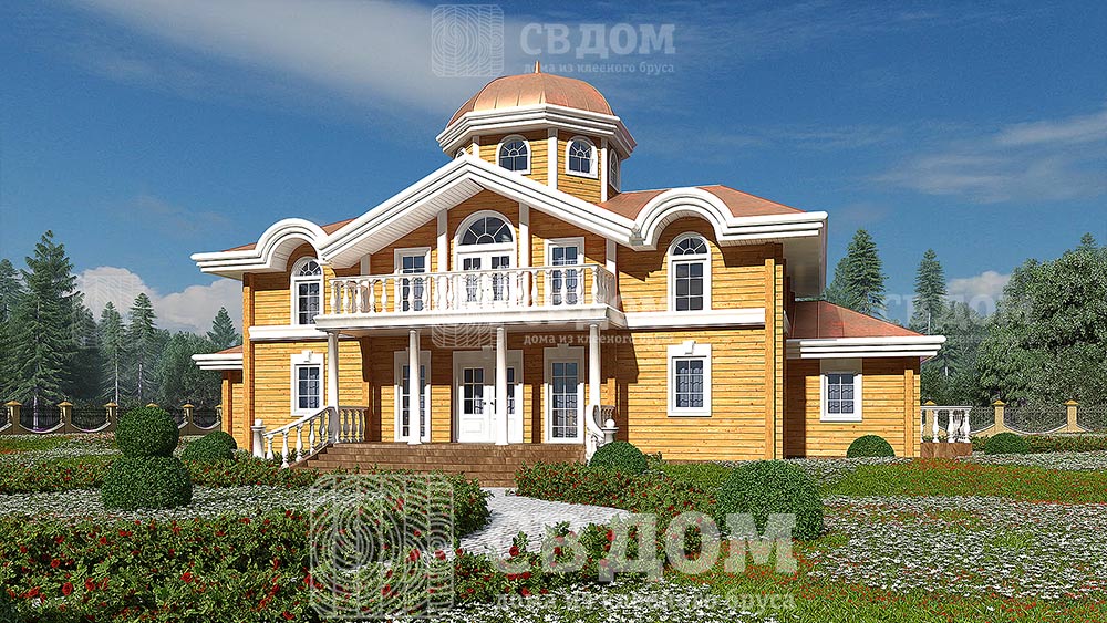 Дом из клееного бруса в традициях русской усадьбы